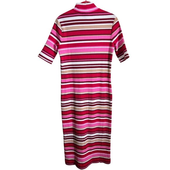 Vineyard Vines NWT Ribbed Knit Midi Dress Ribbon Striped Red 2023 Size S - Picture 3 of 9